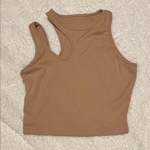 SHEIN Tan Ribbed Tank Top